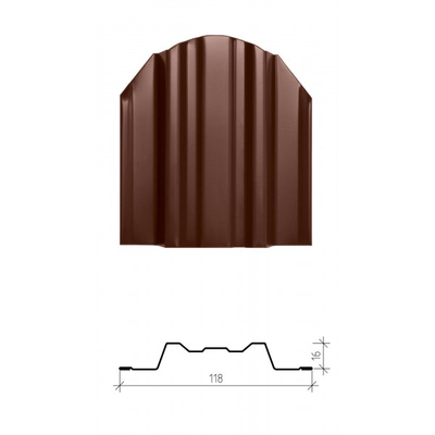 Металлический штакетник «ТРАПЕЦИЯ», покрытие полиэстер, одностороннее глянцевое ЭКОНОМ