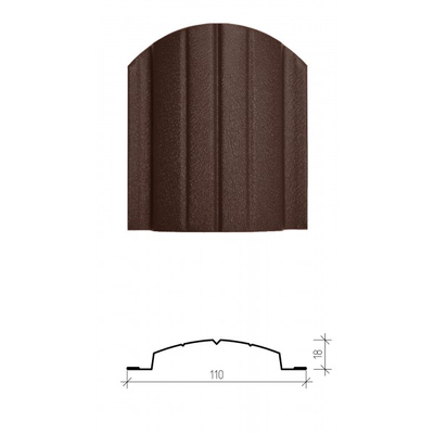 Металлический штакетник «ВЕРСАЛЬ»,  покрытие полиэстер, двухстороннее матовое