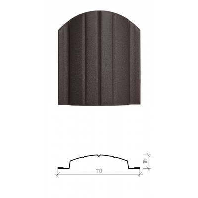 Металлический штакетник «ВЕРСАЛЬ»,  покрытие полиэстер, двухстороннее матовое