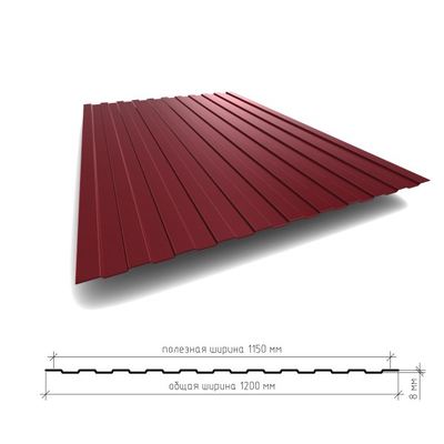 Профнастил С8 0,4 односторонний глянец
