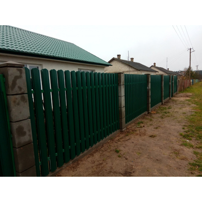 Металлический штакетник «ЕВРОПЛАНКА»,  покрытие полиэстер, двухстороннее глянцевое ЭКОНОМ