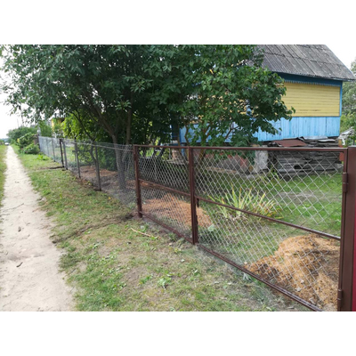 Оцинкованная сетка рабица для забора д. 1,8 высотой 1,8 м